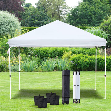 Olsen & Smith Catania Pop Up Garden Gazebo 3m x 3m Showerproof UV 50+ Outdoor Garden Shelter Rustproof PVC Coated Carry Bag & Leg Weight Bags Grey